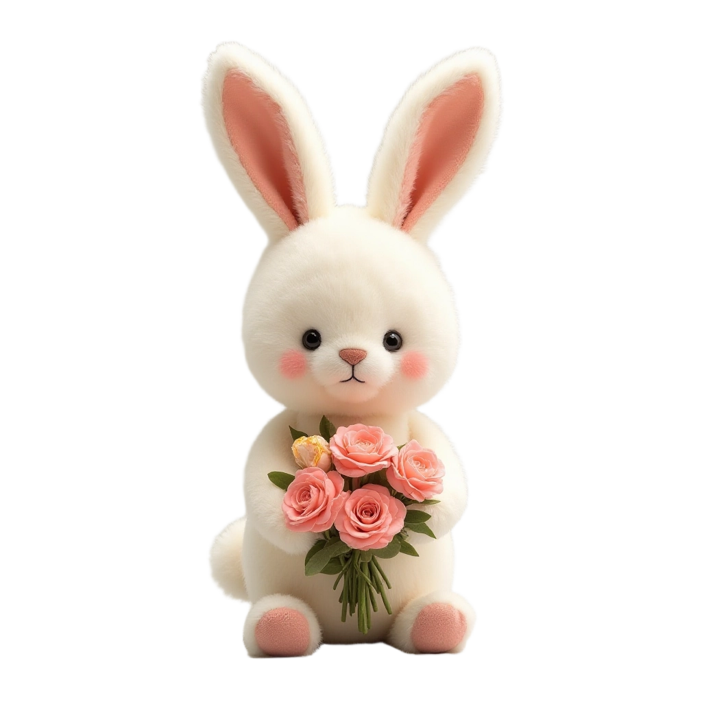 Adorable Bunny with Flowers